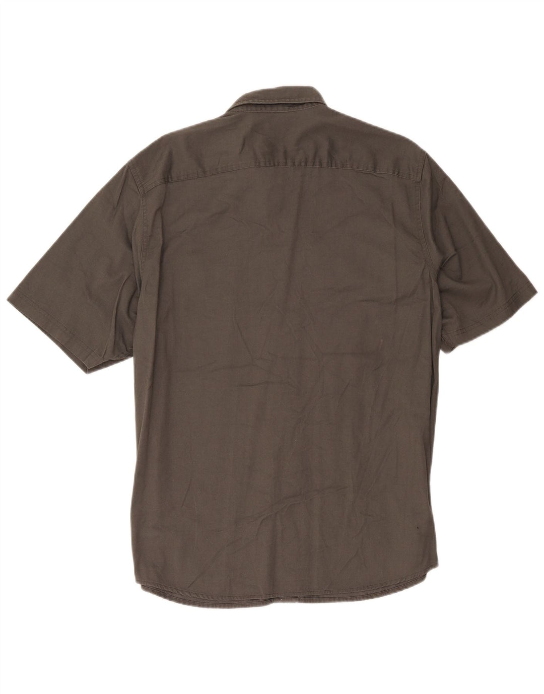 Wrangler Mens Short Sleeve Shirt Large Grey Cotton