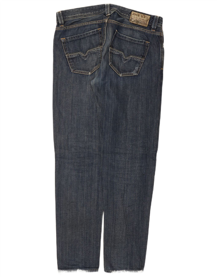 DIESEL Womens Larkee Distressed Slim Jeans W32 L32 Blue Cotton