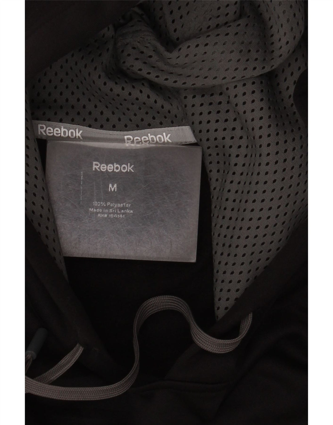 Felpa con cappuccio Reebok da uomo, media, nera, in poliestere