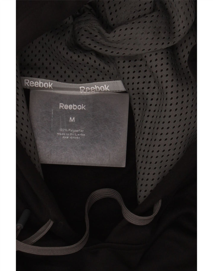 Felpa con cappuccio Reebok da uomo, media, nera, in poliestere