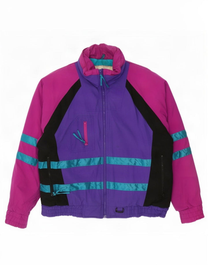 Vintage Mens Ski Jacket UK 40 Large Multicoloured Colourblock Nylon