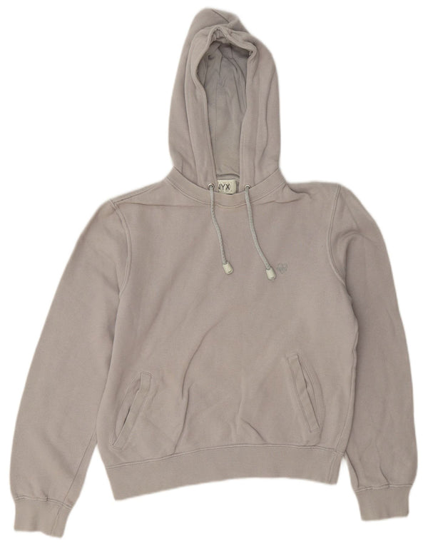 Onyx Dame Crop Hoodie Jumper UK 14 Medium Grey Bomuld
