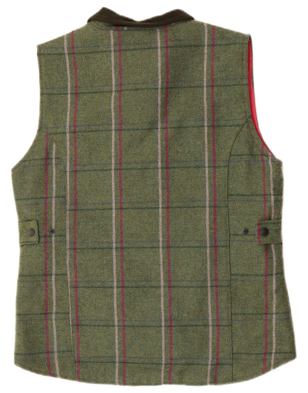 Game Technical Apparel Damen Weste UK 14 Large Green Check Wool