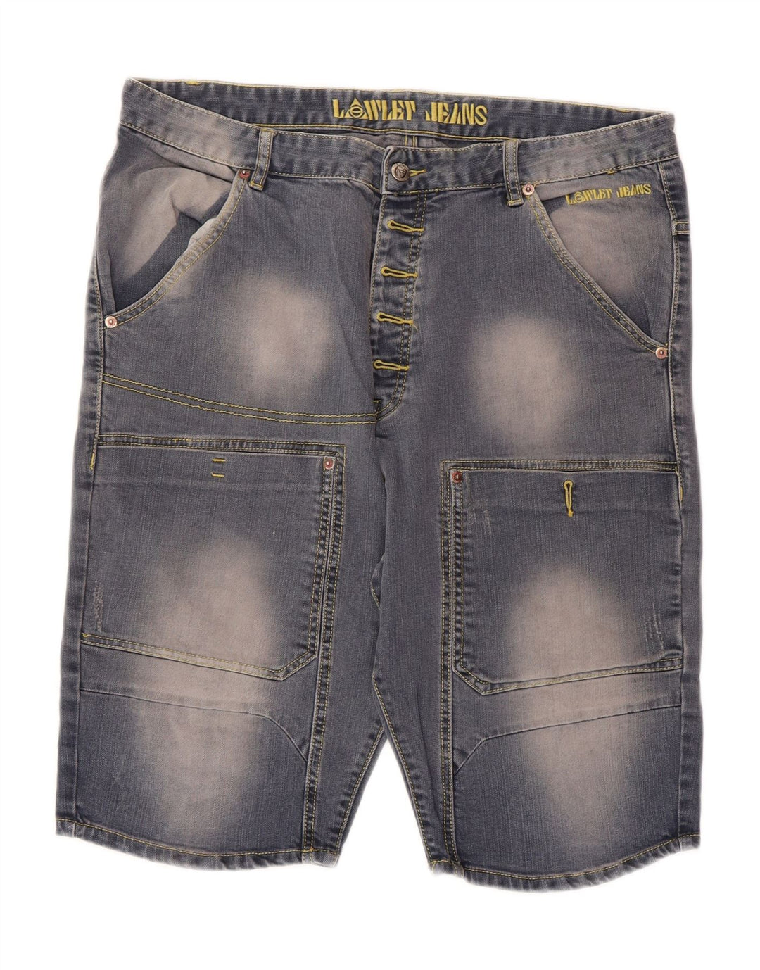 VINTAGE Mens Denim Shorts W36 Large Grey Cotton Vintage Vintage and Second-Hand Vintage from Messina Hembry 