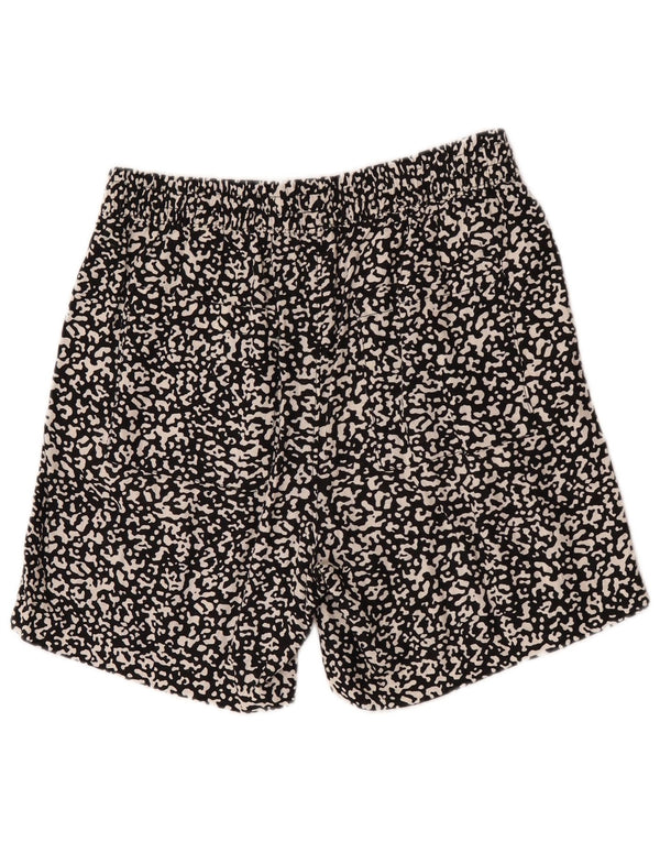 Marks & Spencer Kvinder Casual Shorts UK 12 Medium W32 Sort Animal Print