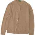 Maglione cardigan da donna Benetton UK 12 Lana nuova beige medio