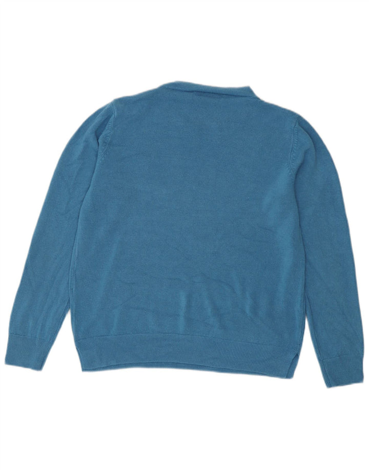 Marks & Spencer Womens Boat Neck Jumper Sweater UK 14 Medium Blue