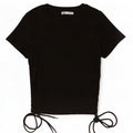 Zara Mujer Crop Top UK 42 Mediano Negro Poliéster