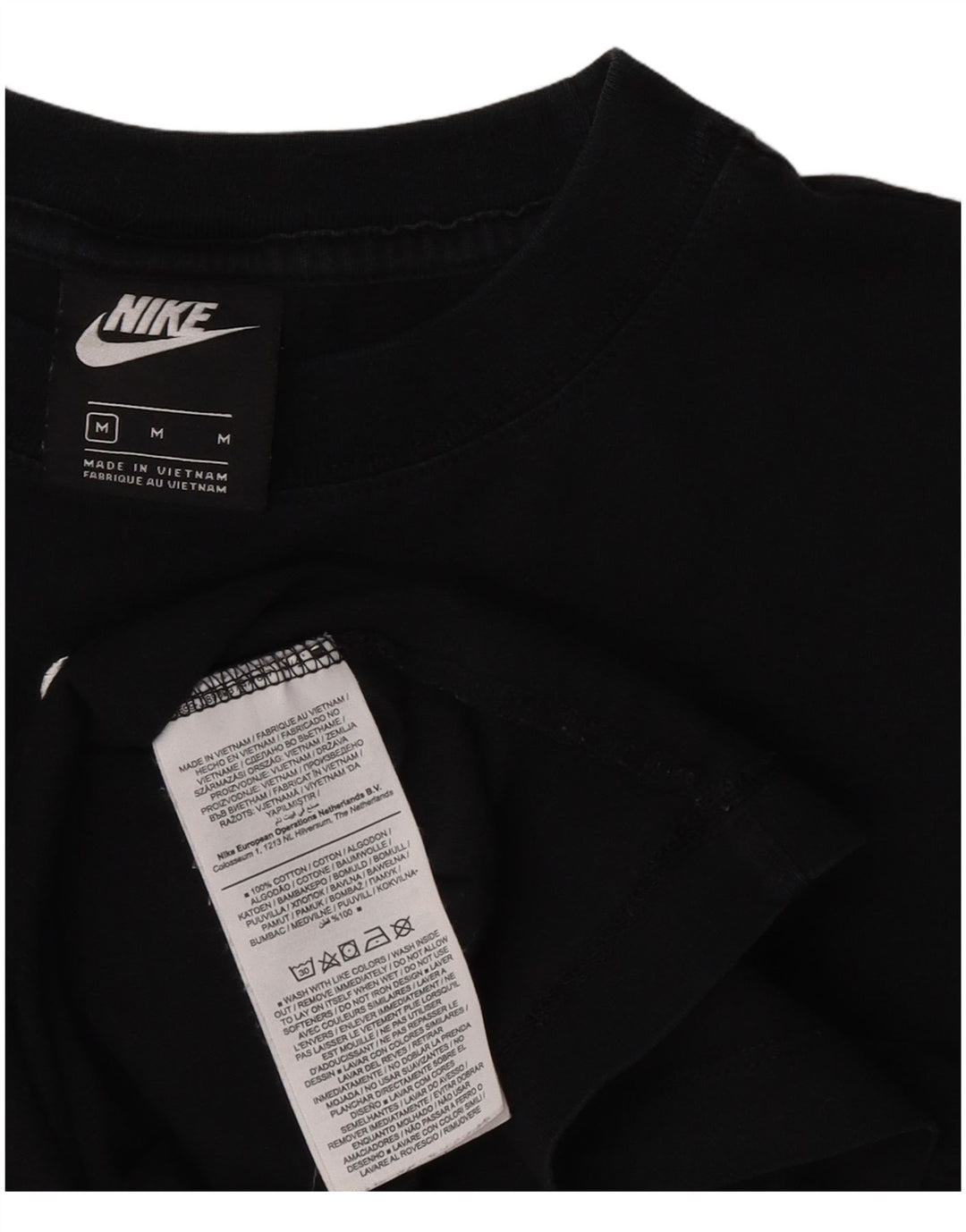 Nike Mens T-Shirt Top Medium Black Cotton