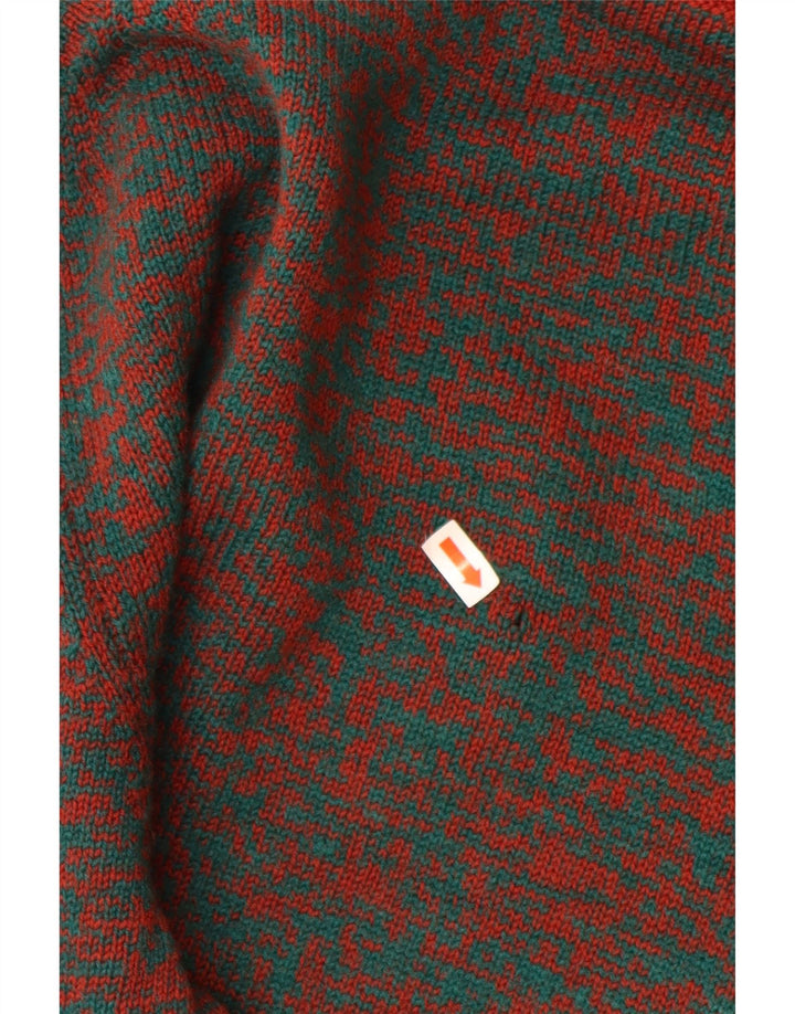 VINTAGE Herre V-hals sweater Medium Rød Flecked