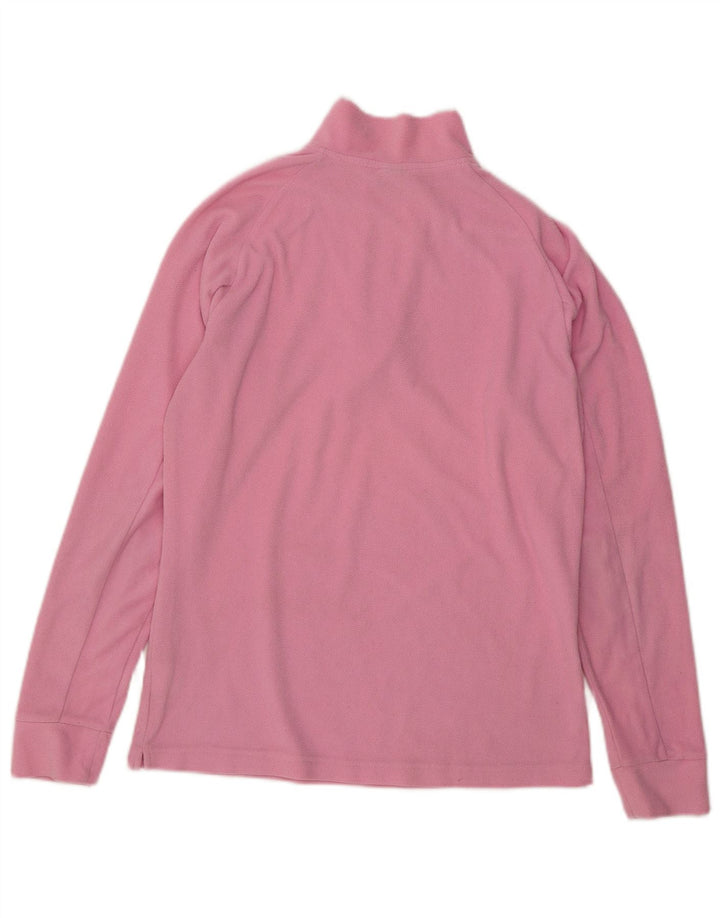 Reebok Womens Zip Neck Fleece Jumper UK 16 Large Pink Polyester