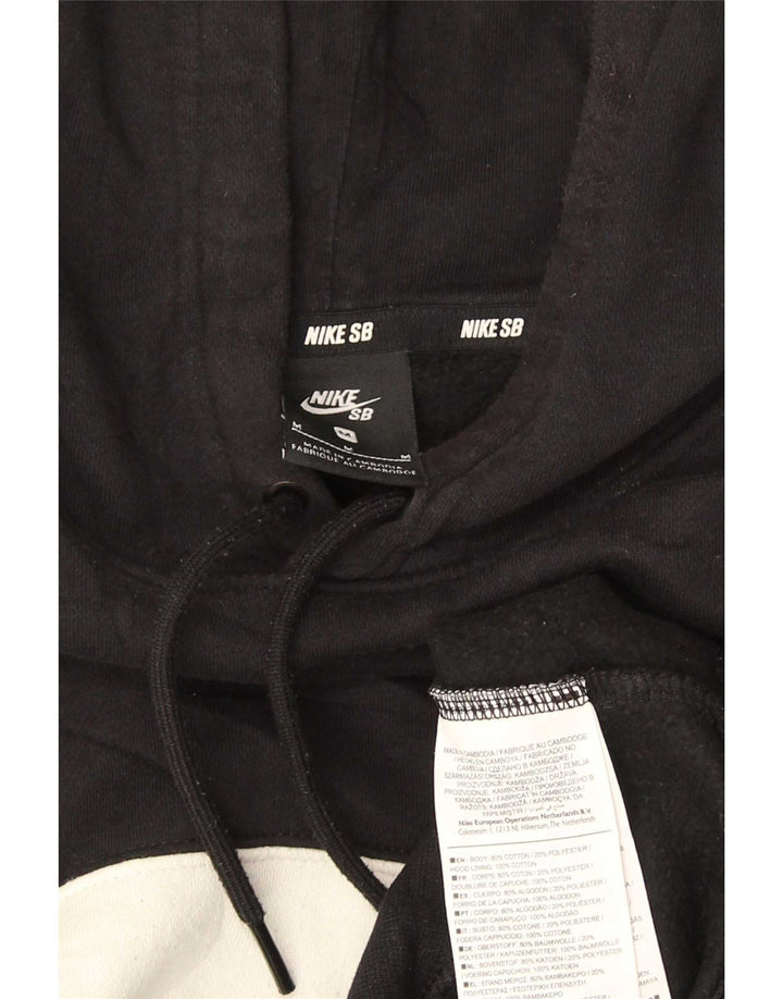 Nike Mens Hoodie Jumper Medium Black Colourblock Cotton
