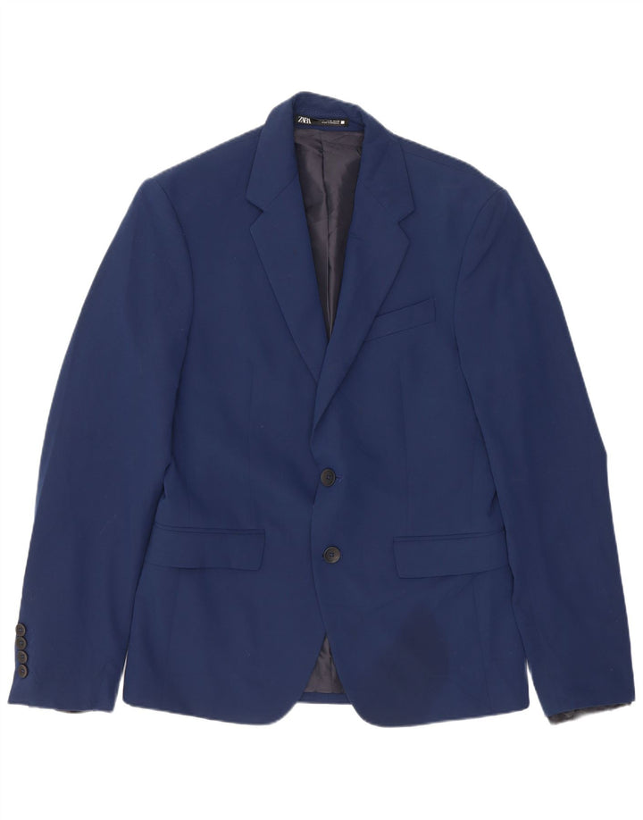 Zara Veste Blazer 2 Boutons Homme EU 44 XS Bleu Marine