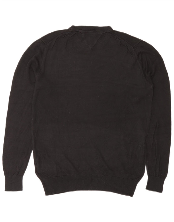 Tommy Hilfiger Mens Crew Neck Jumper Sweater Medium Black Cotton