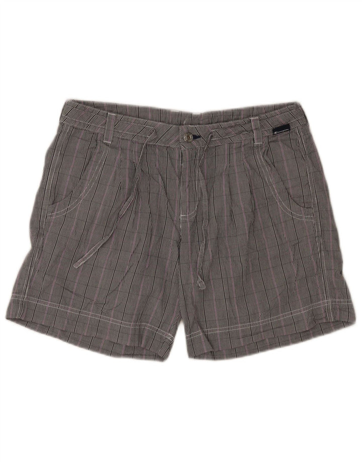 Champion Womens Casual Shorts Medium W30 Grey Check Cotton