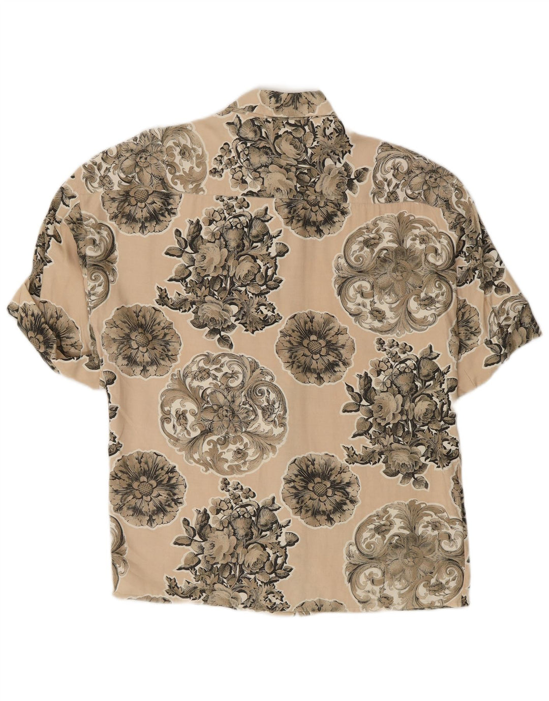 Camel Active Womens Short Sleeve Shirt EU 42 Large Beige Floral Viscose