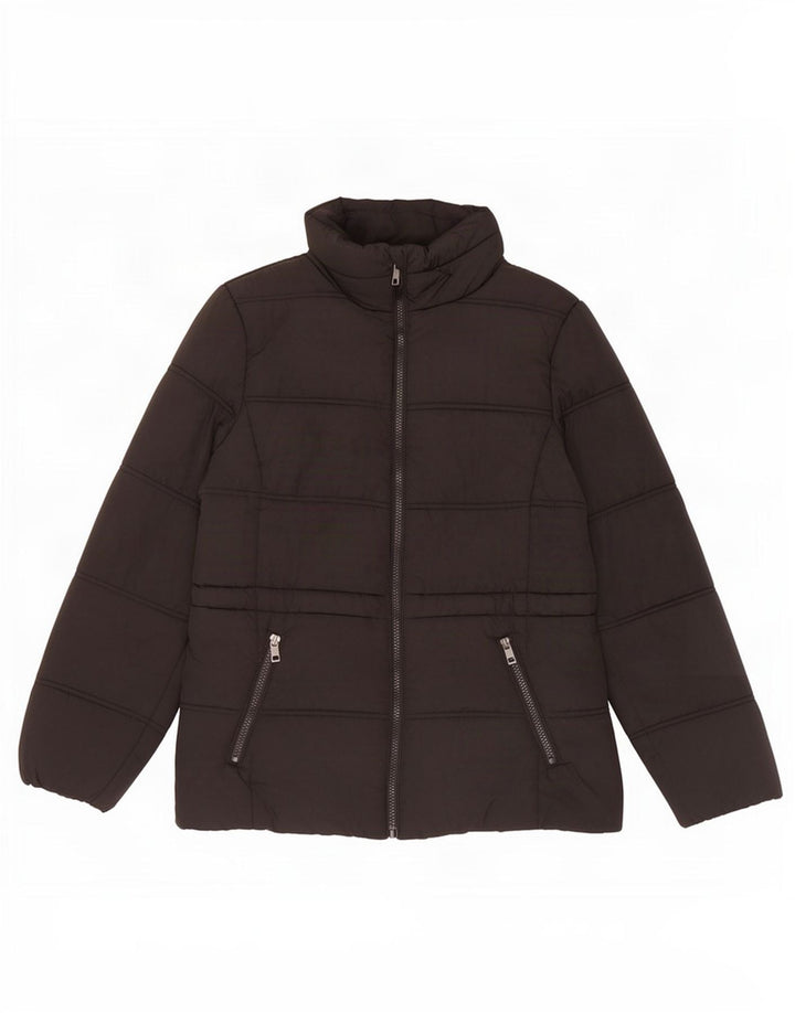 Giacca imbottita con cappuccio da donna Marks & Spencer UK 12 medio poliestere nero