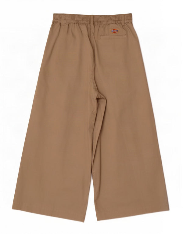 Dickies Damen-Hose mit hohem Bund und weitem Bein, kurz geschnitten, W26, L24, Beige, Baumwolle