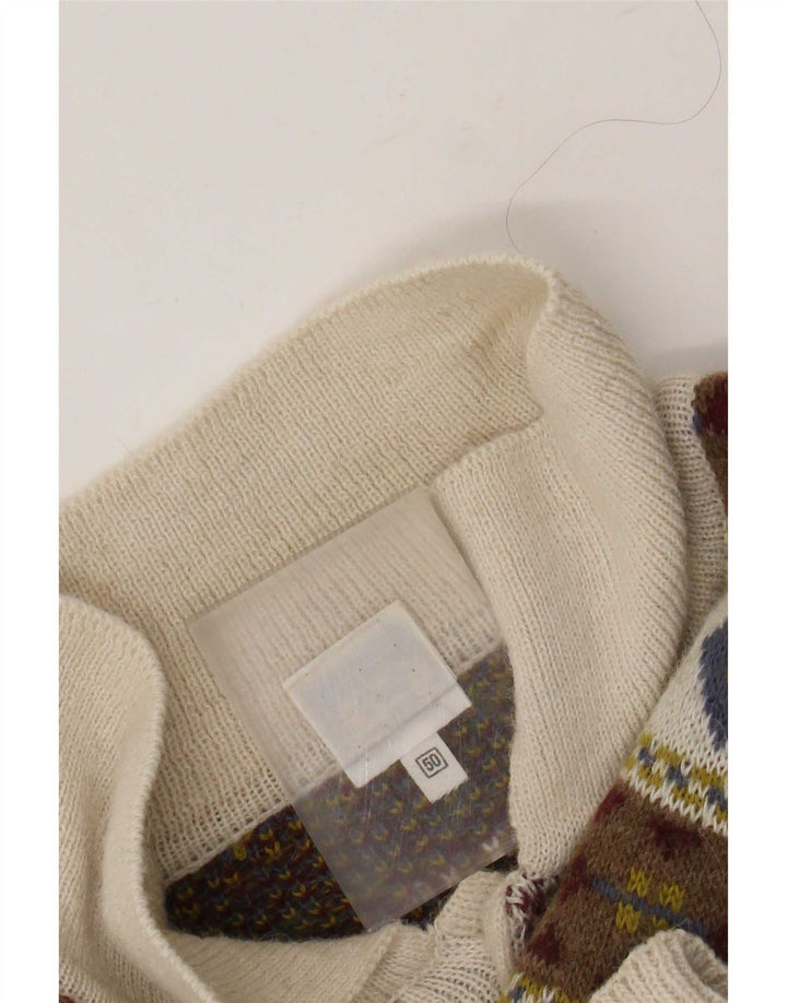 Vintage Mens Polo Neck Jumper Sweater IT 50 Medium Multicoloured Retro