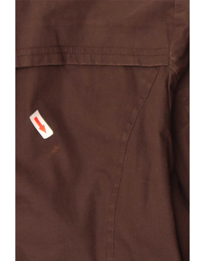 Zara Damen Utility-Jacke UK 14 Große braune Baumwolle