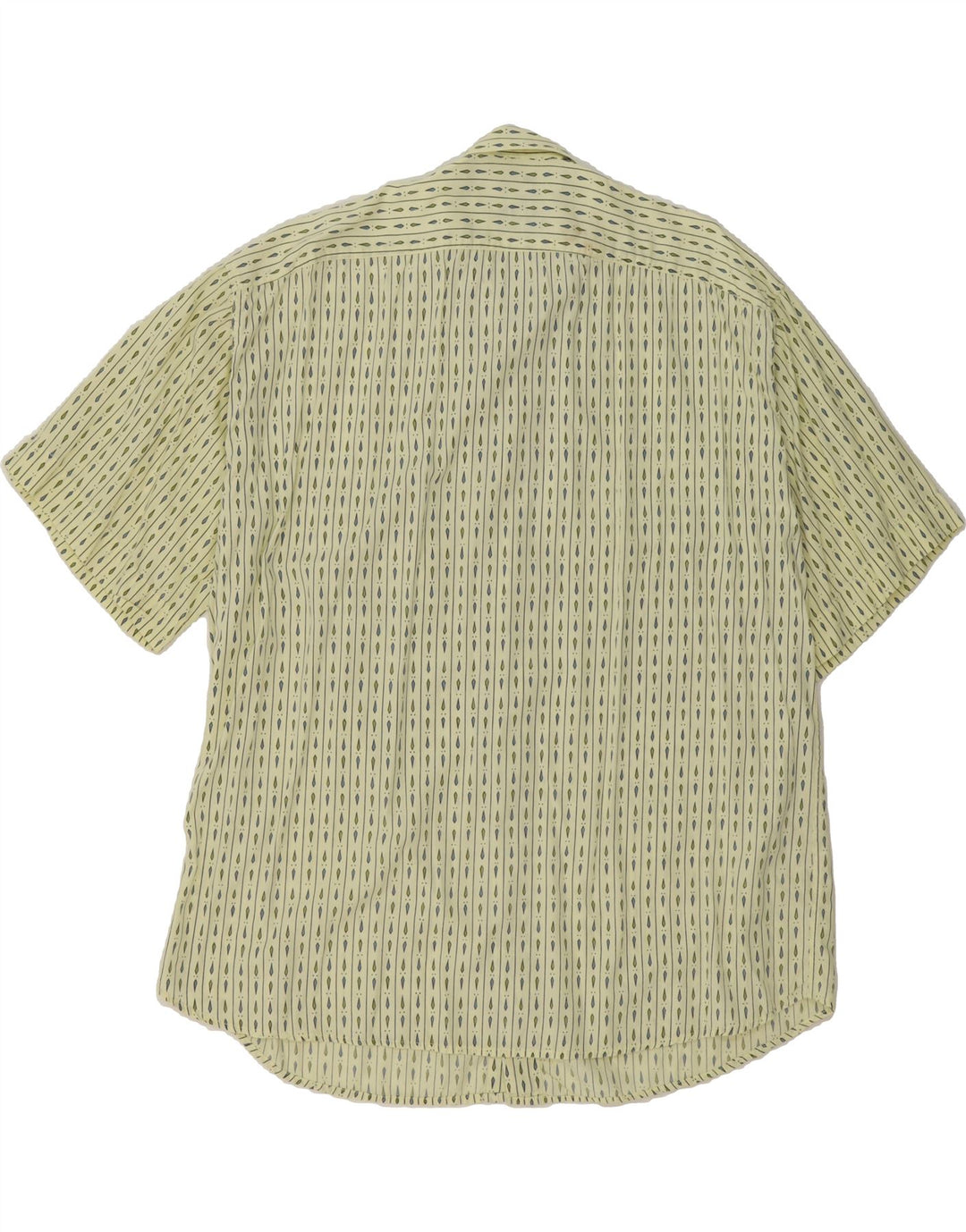 3K Mens Short Sleeve Shirt XL Yellow Striped Viscose Vintage 3K and Second-Hand 3K from Messina Hembry 
