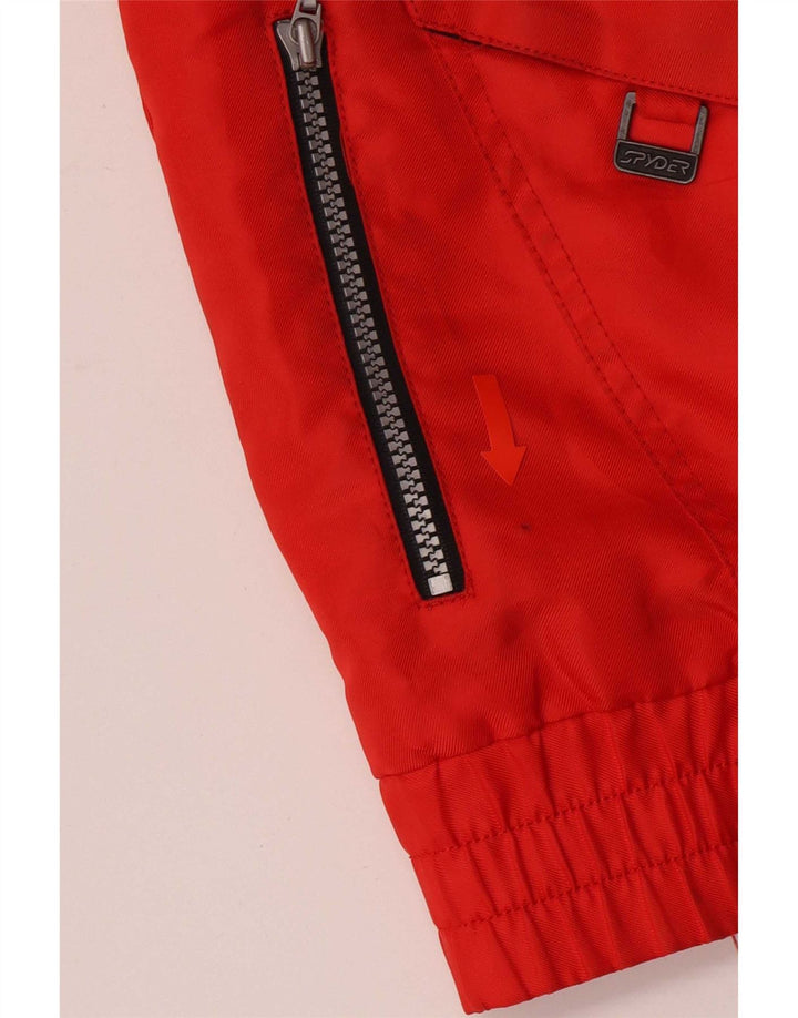 Spyder Boys Hooded Ski Jacket 11-12 Years Red Colourblock Polyester