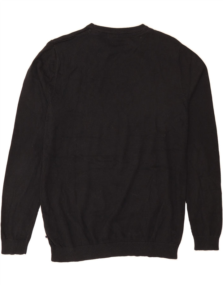 JACK & JONES Mens Crew Neck Jumper Sweater Large Black Cotton Vintage Jack & Jones and Second-Hand Jack & Jones from Messina Hembry 