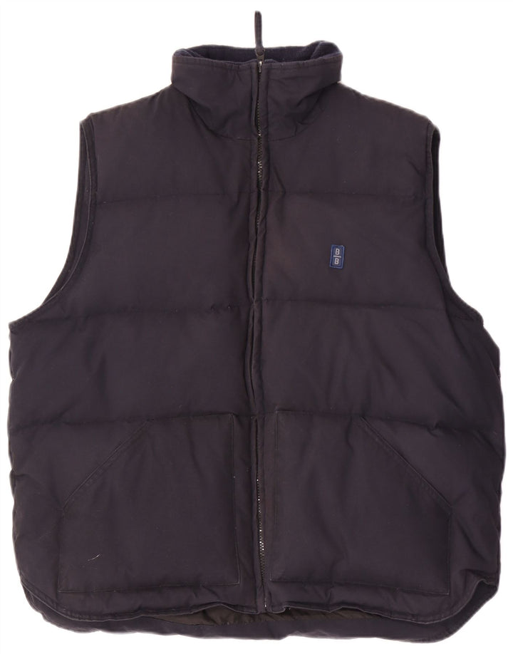 BOMB BOOGIE Mens Loose Fit Padded Gilet UK 38 Medium Navy Blue Polyester