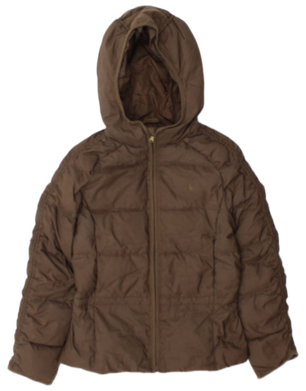 Ralph Lauren Piger Polstret Hættejakke 15-16 år XL Brun Polyester