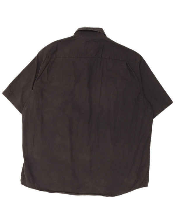 Wrangler Mens Short Sleeve Shirt Large Black Cotton