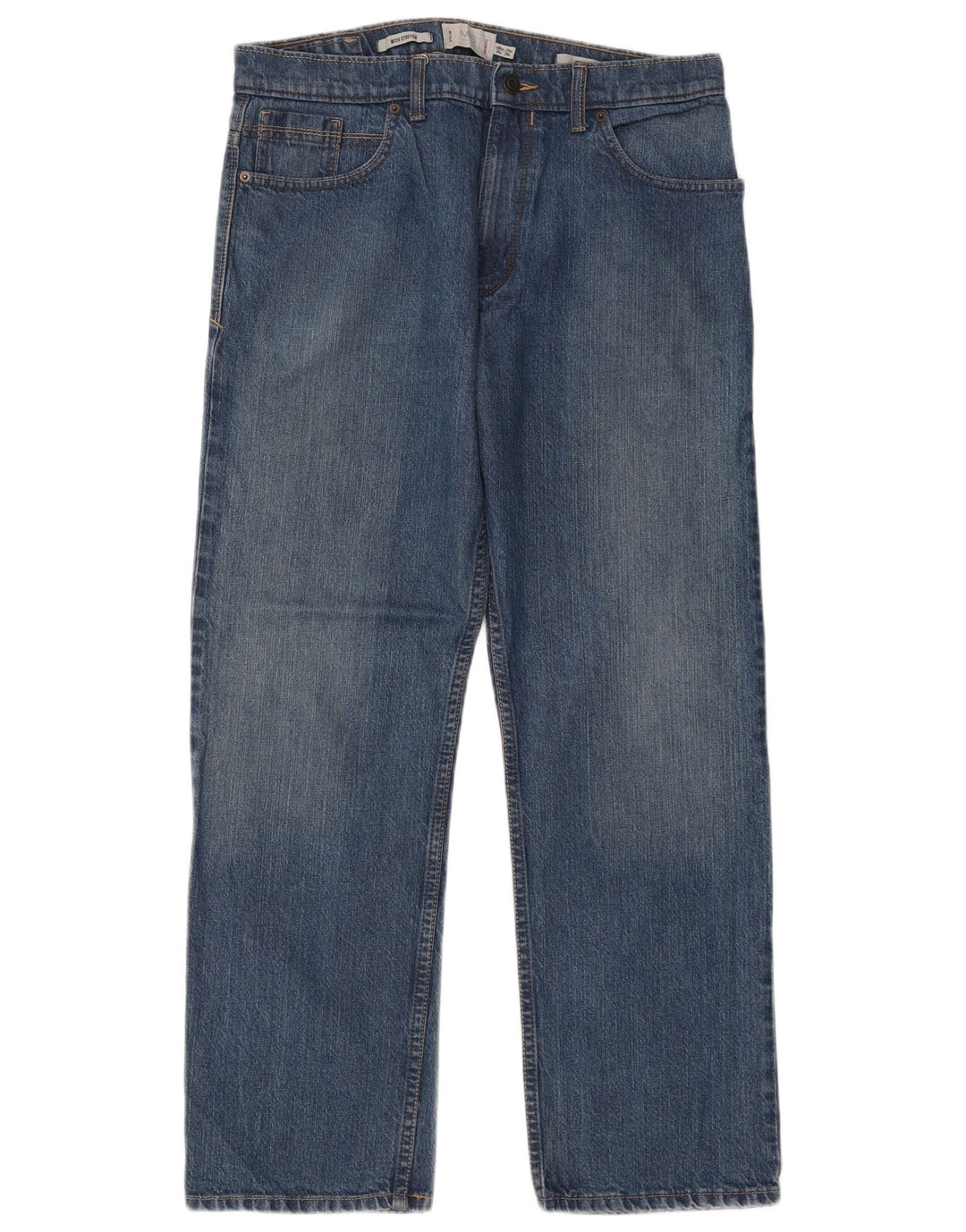 Marks & Spencer Mens Straight Jeans W34 L29 Blue Cotton