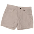 Shorts casuais de couro feminino vintage W33 couro manchado branco médio