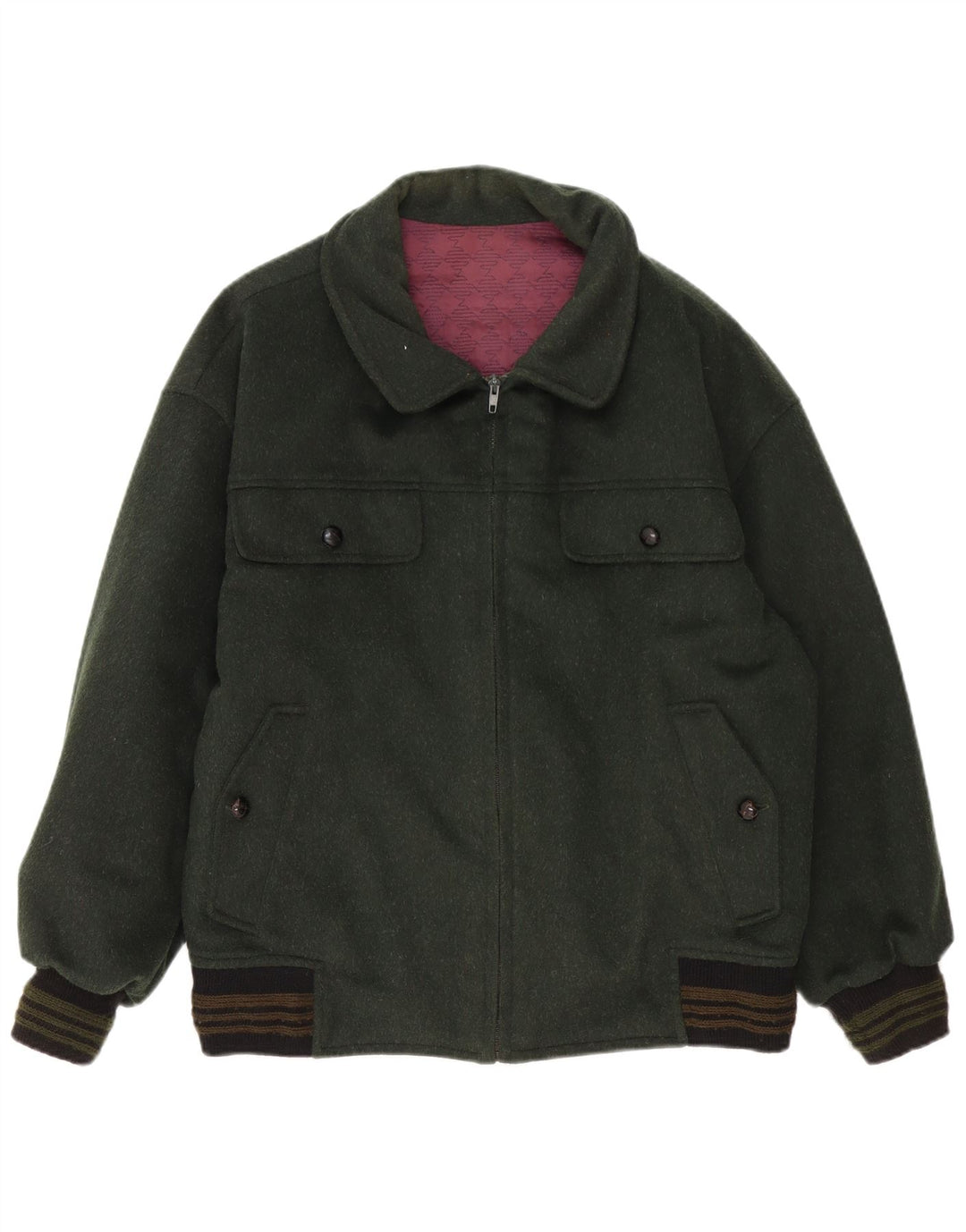Vintage Bomberjakke til mænd UK 40 Large Green Colourblock