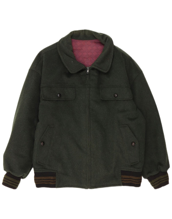vintage Mens Bomber Jacket UK 40 Grand Colorblock Vert