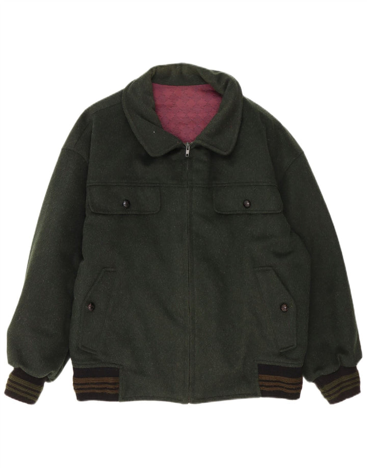 Vintage Bomberjakke til mænd UK 40 Large Green Colourblock
