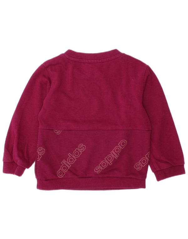 ADIDAS Baby Girls Graphic Φούτερ 9-12 μηνών βαμβακερό μπορντό