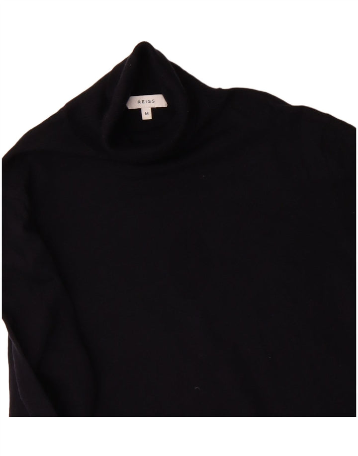 Reiss Mens Roll Neck Jumper Sweater Medium Navy Blue Wool