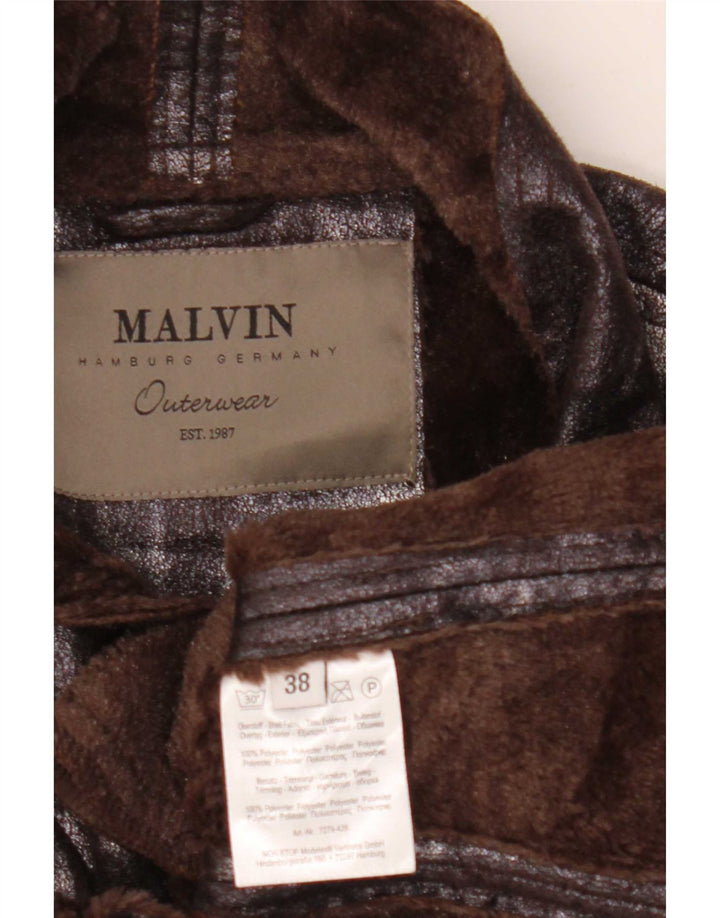 Malvin Womens Sherpa Biker Jacket EU 38 Medium Brown Polyester