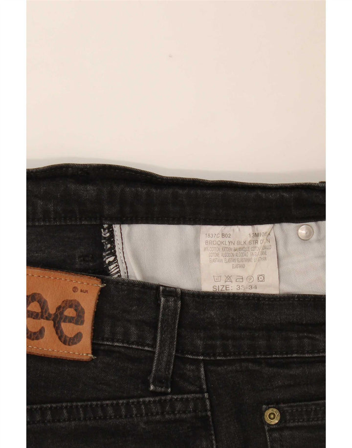 Lee Mens Brooklyn Straight Jeans W33 L31 Black Cotton