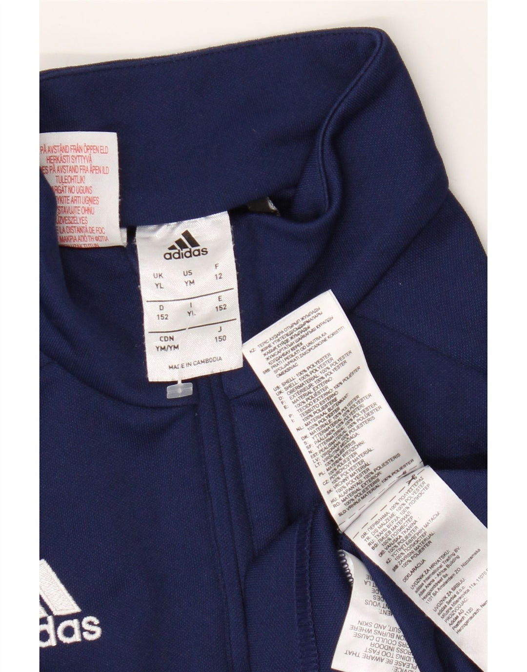 Adidas Boys Climalite Pullover Tracksuit Top 11-12 Years Large Navy Blue
