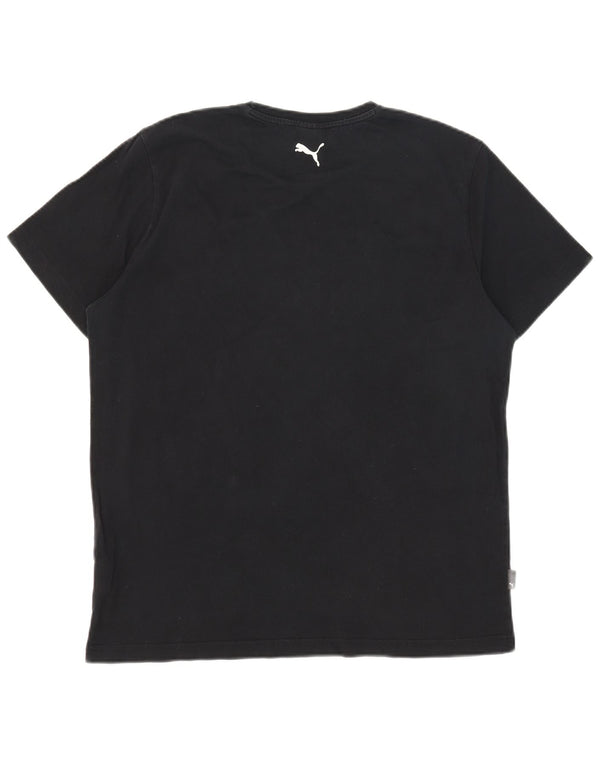 Puma Mens Graphic T-Shirt Top Large Black Cotton