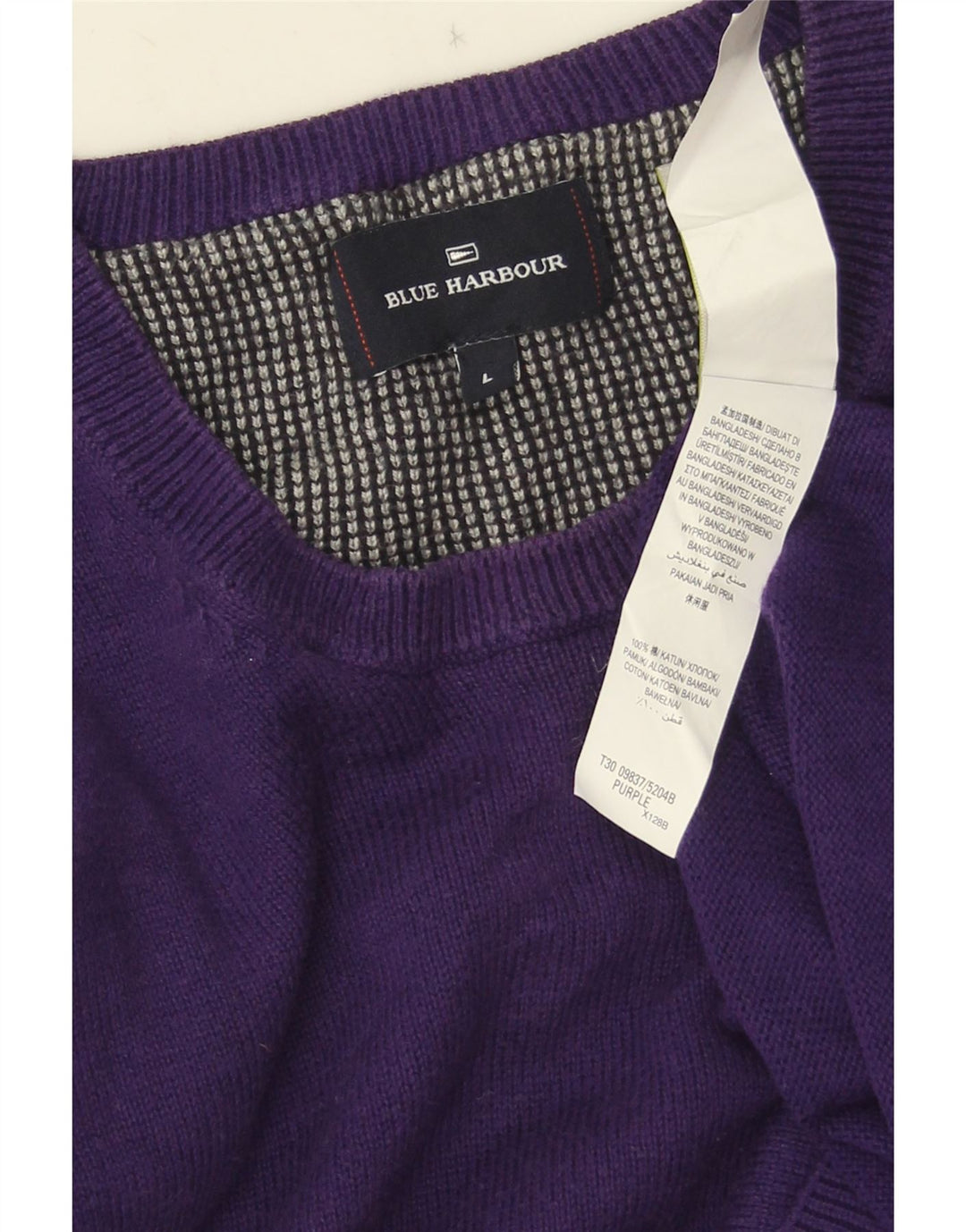 Marks & Spencer Herre Blue Harbor Crew Neck trøje Sweater Large Purple