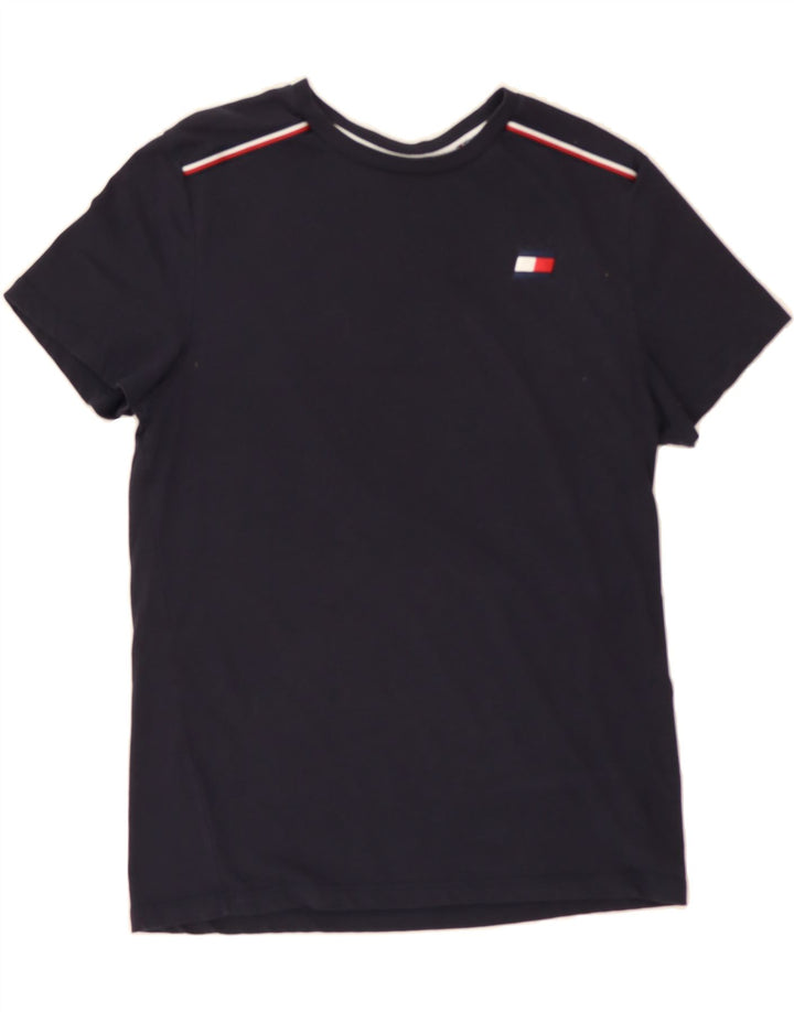 TOMMY HILFIGER Mens T-Shirt Top Medium Black Cotton Vintage Tommy Hilfiger and Second-Hand Tommy Hilfiger from Messina Hembry 
