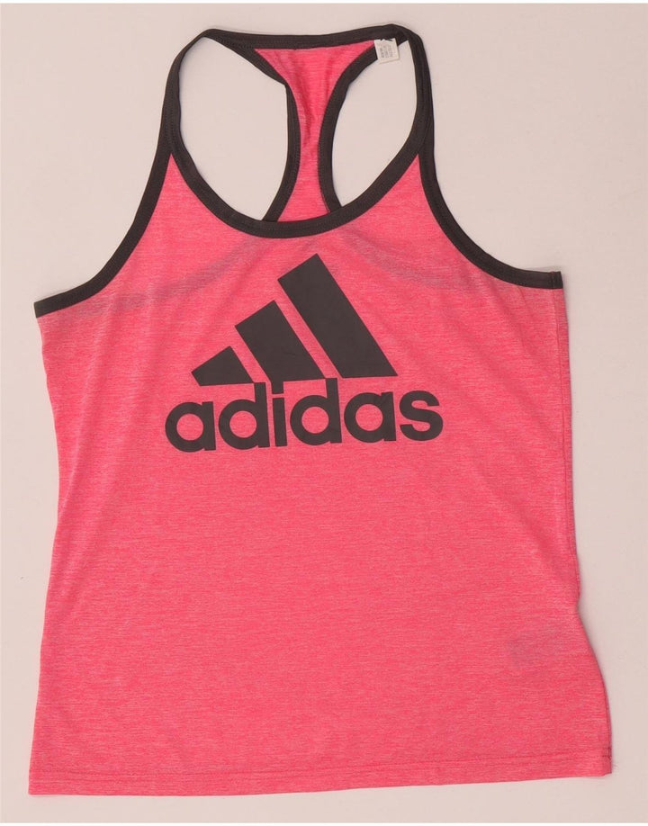 Adidas Womens Climacool Graphic Vest Top UK 12/14 Medium Pink Polyester