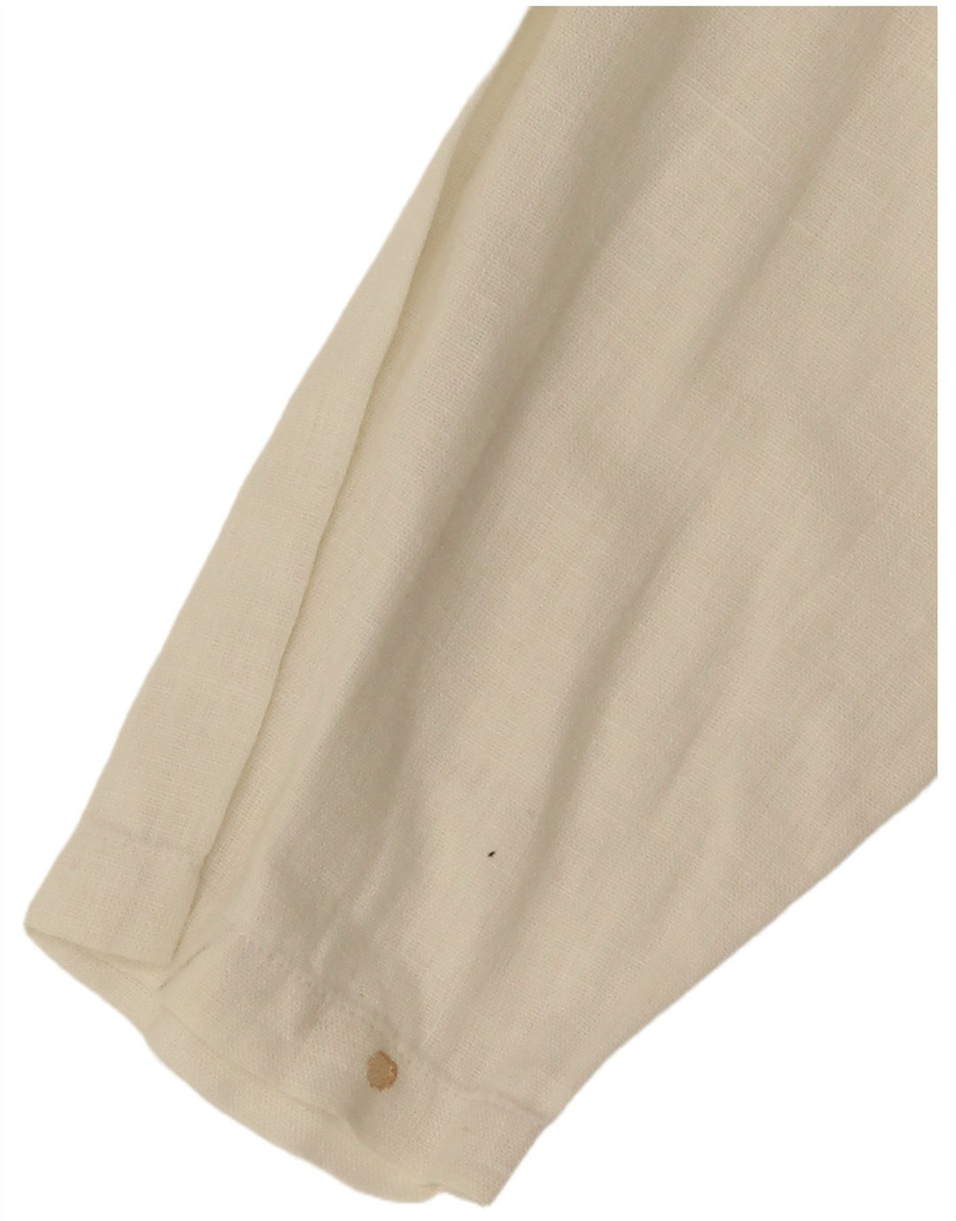 Benetton Womens Crop Shirt Blouse UK 14 Medium Off White