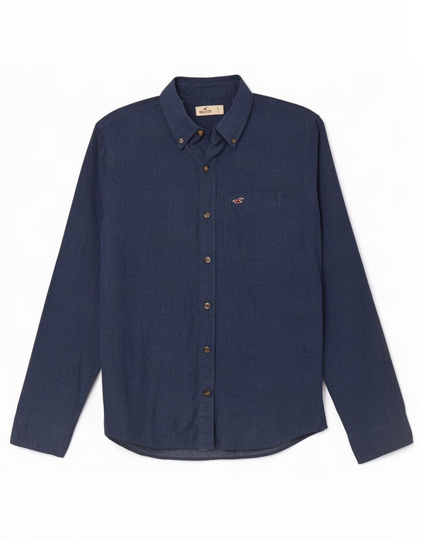 Hollister Mens Shirt Small Navy Blue Cotton