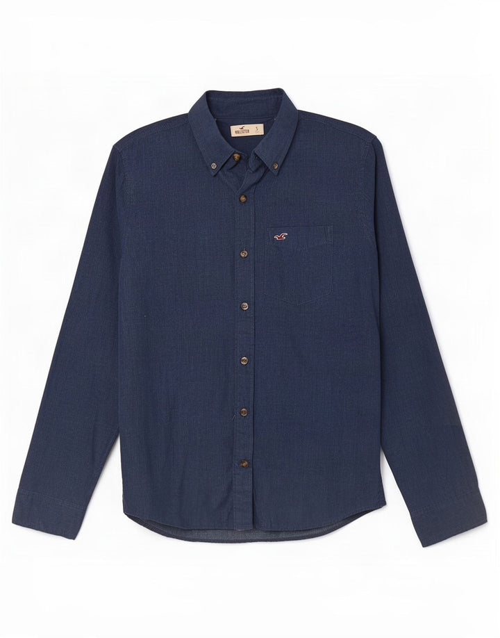 Hollister Mens Shirt Small Navy Blue Cotton