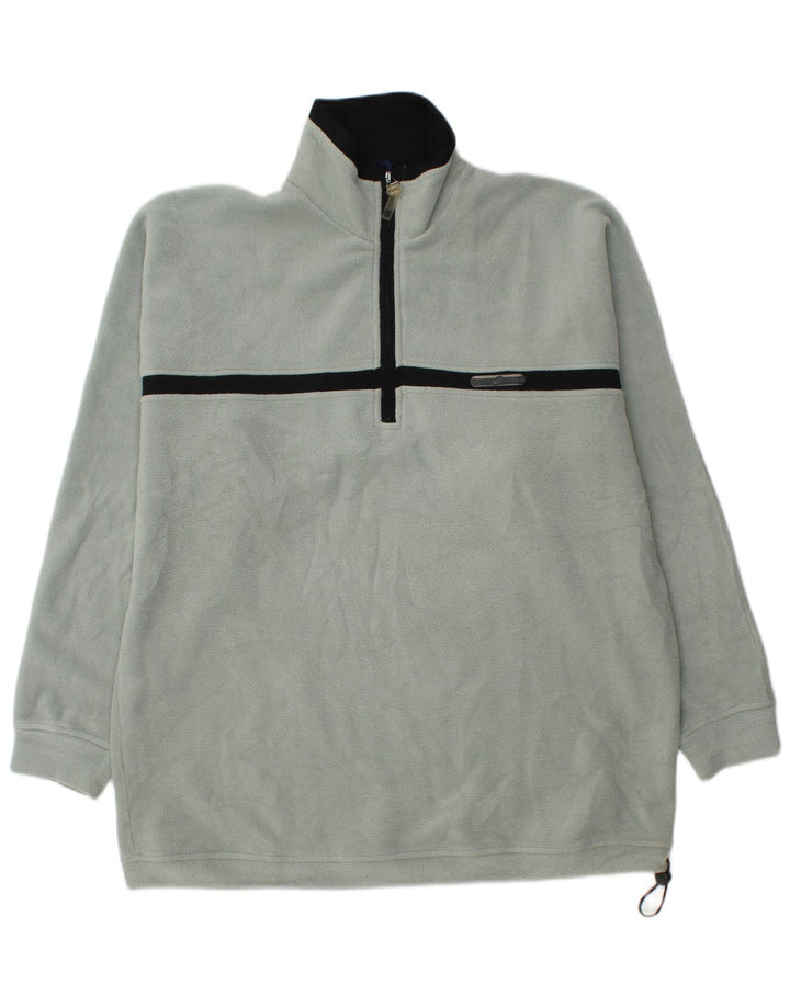 Asics Maglione in pile da uomo con zip e collo grande color block verde