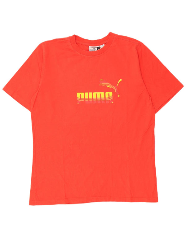 Puma Herre grafisk T-shirt Top Medium Rød Bomuld