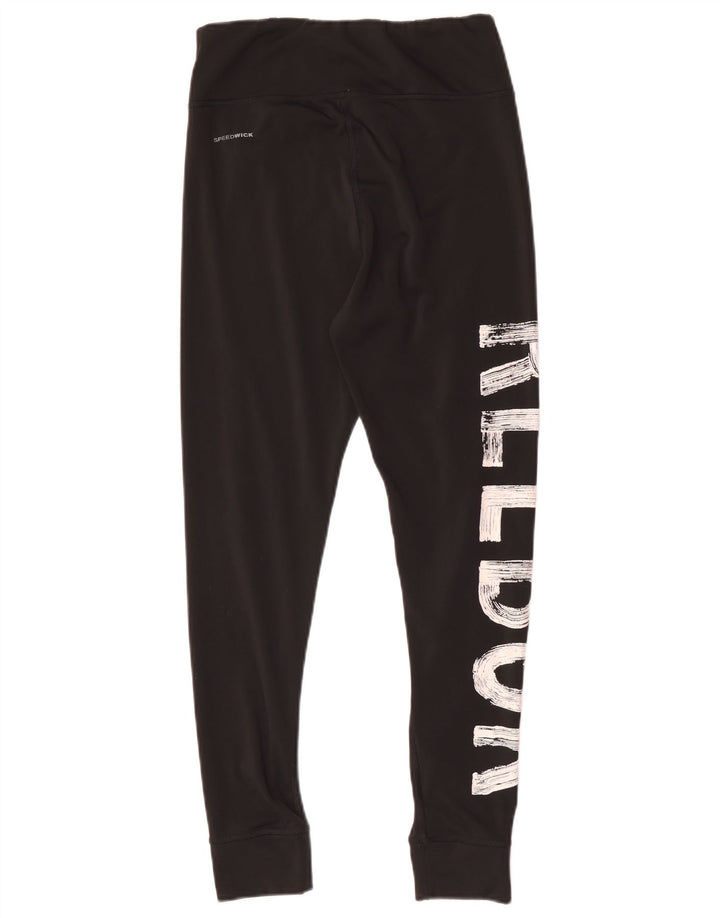 Reebok Womens Graphic Leggings UK 8/10 Small Schwarz Polyester